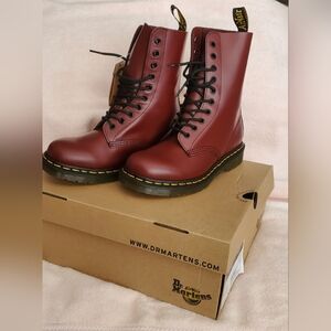 Dr. Martens Burgundy Lace-Up Boots